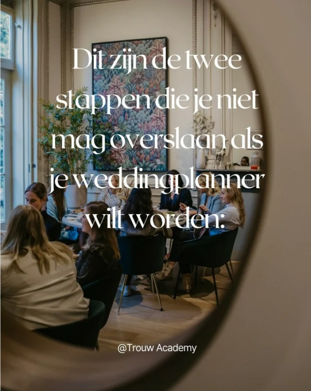Dit zijn de twee stappen die je niet mag overslaan als je weddingplanner wilt worden: 

Stap 1: Dompel jezelf onder.
Stop met scrollen zonder richting. Kijk deze video. Lees blogs. Verdiep je in het vak. Geen halve interesse, ga all-in. Alleen dan ontdek je of dit écht jouw pad is.

Stap 2: Kom naar mijn live dag – Weddingplanner To Be
Op deze dag leg ik je uit wat het vak écht inhoudt, wat je kunt verdienen, én laat ik je zien hoe het leven van een weddingplanner eruitziet.
Geen loze praatjes, maar concrete voorbeelden en praktijkgerichte opdrachten die je laten voelen: ja, dit is wat ik wil doen.

Zaterdag 28 juli – dit is jouw kans.
Geen droom zonder actie. Geen succes zonder eerste stap.
 Twijfel je nog? Stuur me een DM – ik help je helderheid krijgen.

Let’s make it happen.
Liefs,Sophie
Weddingplanner met passie – en ik neem je mee in mijn wereld.

#weddingplannerlife#weddingplannertobe #droomberoep #trouwbranche #ondernemenalsvrouw #vrouwelijkeondernemer #weddingplanning #trouwinspiratie #liveevent #volgdroom #weddingbusiness #startjeonderneming #weddingcareer #instabrand #weddingacademy